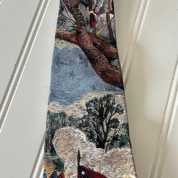 417 VAN HEUSEN Americana Series 2 Pc Silk Civil War Flag Tie Shiloh Rebel Yell - Picture 8 of 14